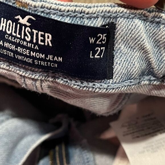 Hollister Ultra High-Rise Mom Jeans Vintage Stretch Whisker Light Wash 25x27 - Picture 8 of 12